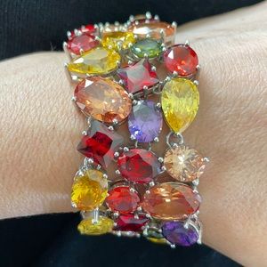 Bracelet encrusted with natural stones 6.5 inch length Like new condition
